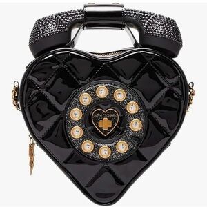 Betsy Johnson patent heart telephone purse